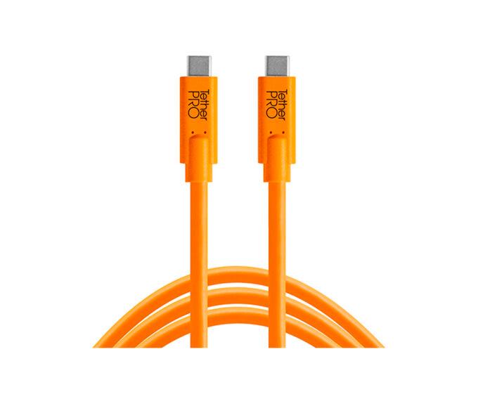 Tether Tools TetherPro USB Type-C Male to USB Type-C Male Cable (15', High-Visibility Orange)