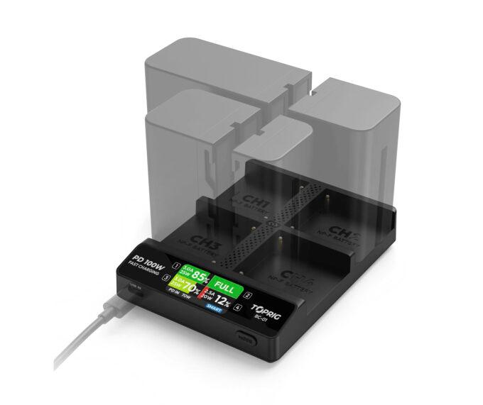 Accsoon TOPRIG 100W 4-Bay NP-F Fast Charger