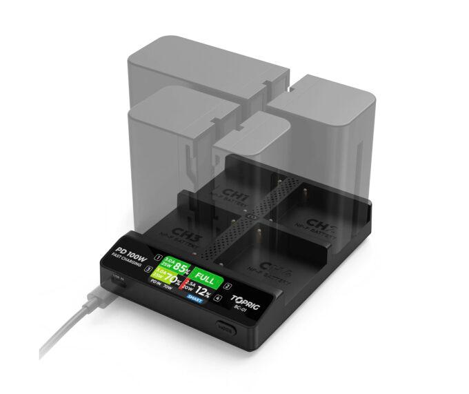 Accsoon TOPRIG 100W 4-Bay NP-F Fast Charger Kit (including 100W Power Adapter)
