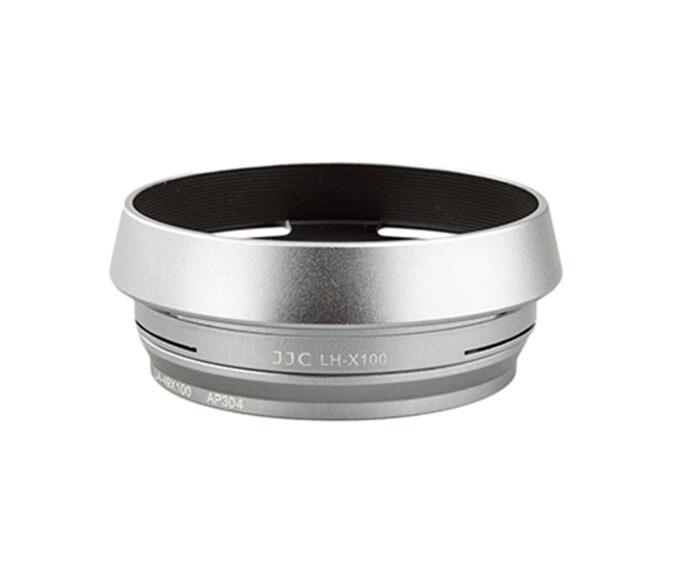 JJC Round Lens Hood for Fujifilm X-100VI with Adapter Ring (Silver)