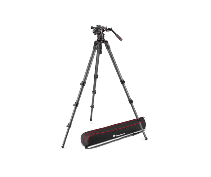Manfrotto MVK612CTALL Nitrotech 612 Video Head, Carbon Fibre Tall Single Legs Tripod