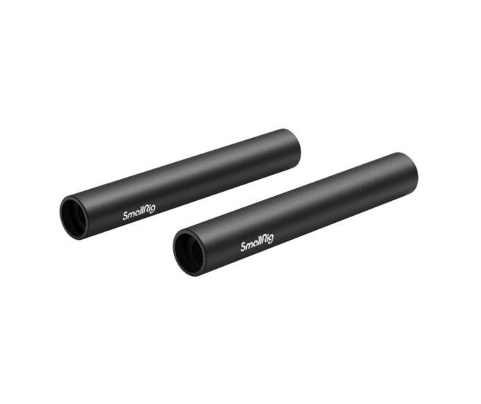 SmallRig 1049 Aluminum Alloy Pair of 15mm Rods (M12-4inch) (Set of 2)