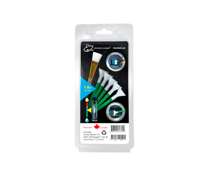 VisibleDust EZ Sensor Cleaning Kit PLUS with VDust Plus, 5 Green 1.6x Vswabs and Sensor Brush