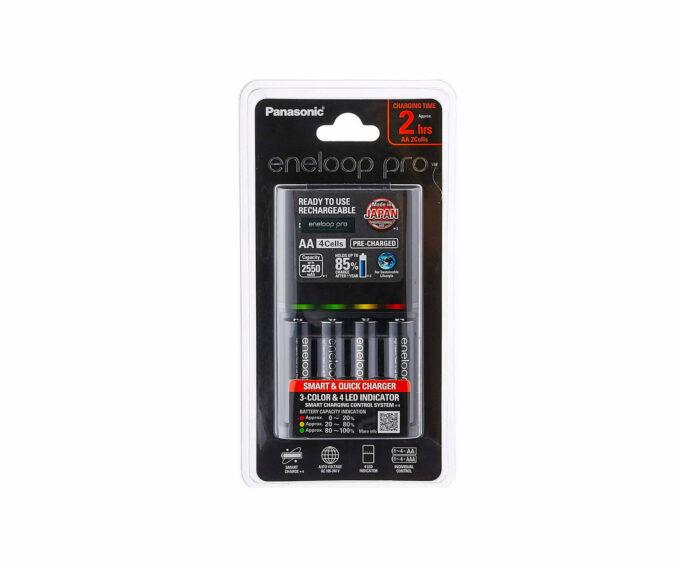 Panasonic K-KJ55HCC40T Eneloop Pro Battery Charger with 4 AA Rechargeable Batteries