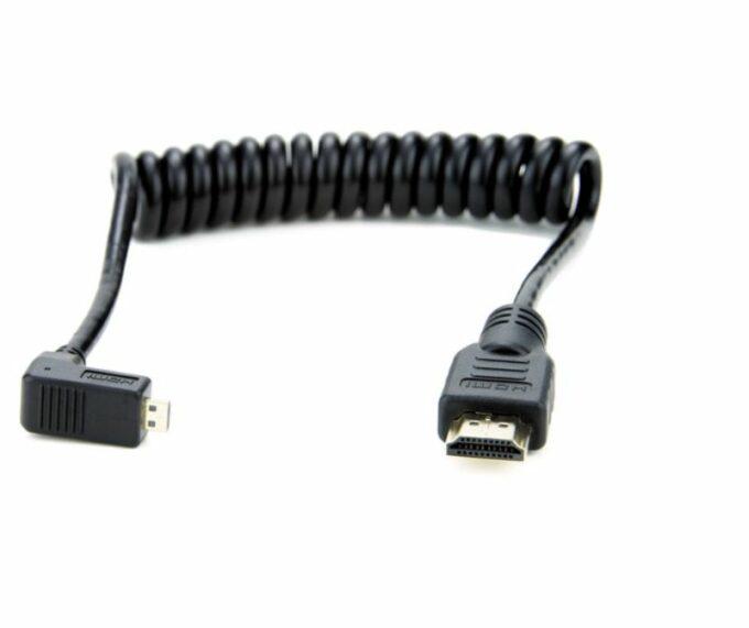 Atomos Coiled Right-Angle Micro HDMI to HDMI Cable (30cm-45cm)
