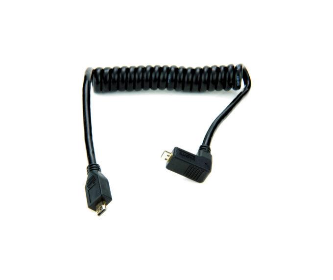 Atomos Coiled Right-Angle Micro HDMI to Micro HDMI Cable (30cm-45cm)