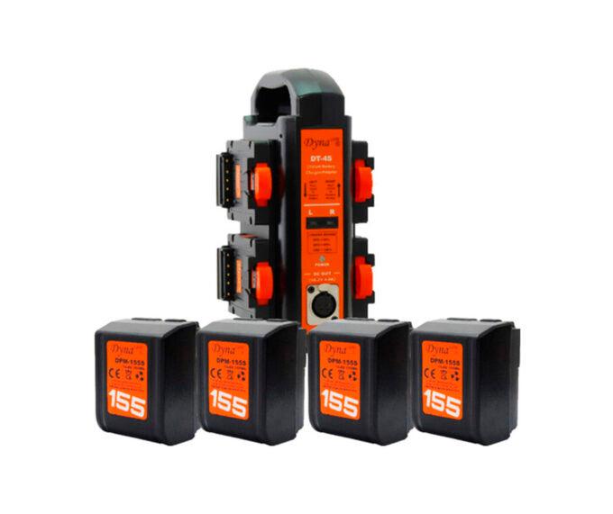 Dynacore DT-4S Tiny Battery Charger/Adaptor with 4 x LP-155MS Tiny V-Mount Li-ion Battery (Bundle offer)