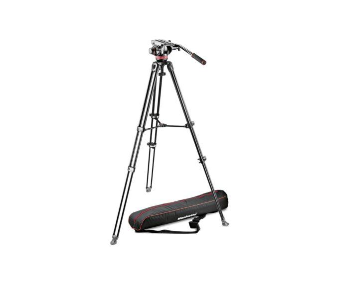 Manfrotto MVK502AM-1 502 Fluid Video Head and MVT502AM Alu Twin Leg Tripod