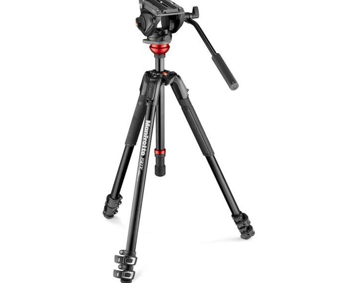 Manfrotto MVK500190XV 500 Fluid Video Head Flat Base with 190X Video Alu Tripod