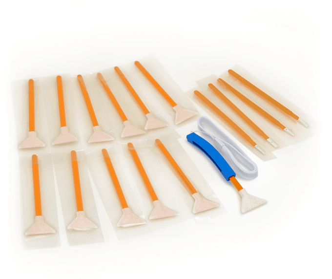 VisibleDust Vswabs DHAP Orange (1.0x / 24mm Swab Size, 12 Per Pack) with Bonus CurVswab Handle and Corner Swabs