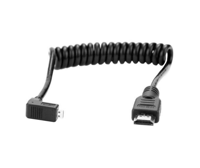 Atomos Coiled Right-Angle Micro HDMI to HDMI Cable (30cm-45cm)