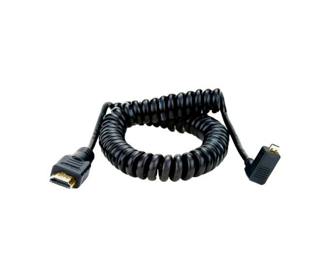 Atomos Coiled Right-Angle Micro HDMI to Full HDMI Cable (50cm-65cm)