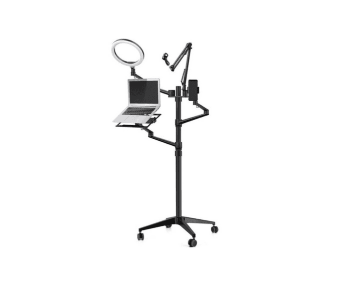 UP ZB-3 Live Stream Multi Arm with Ring Light / Roller Stand (Black)