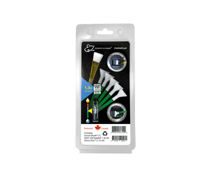 VisibleDust EZ Sensor Cleaning Kit PLUS with VDust Plus, 5 Green 1.3x Vswabs and Sensor Brush