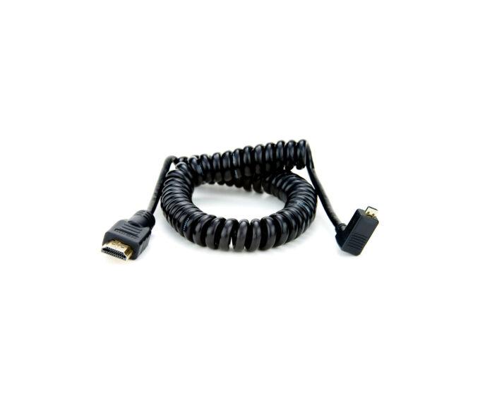 Atomos Coiled Right-Angle Micro to Full HDMI Cable (19.7 to 25.6")