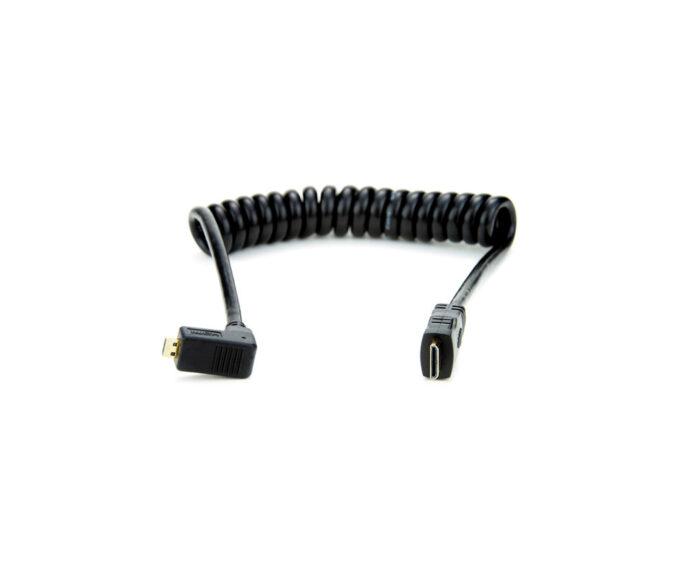 Atomos Coiled Right-Angle Micro HDMI to Mini HDMI Cable (30cm-45cm)
