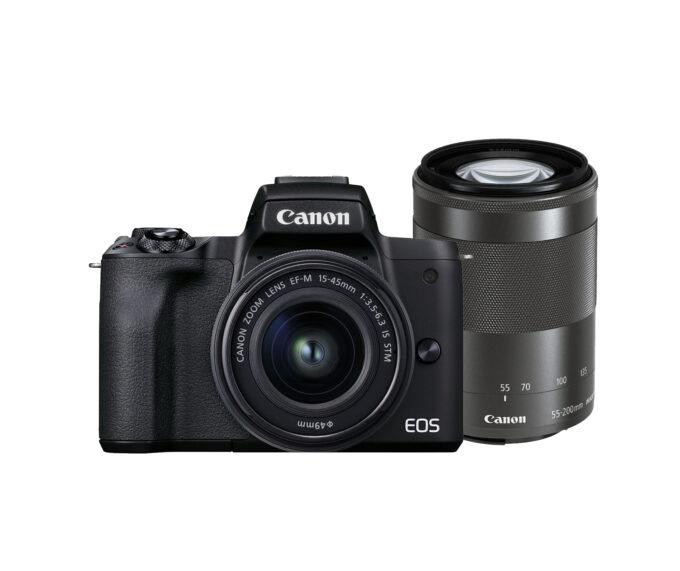 Canon EOS M50 Mark II Kit II (EF-M 15-45mm F3.5-6.3 IS STM & EF-M 55-200mm F4.5-6.3 IS STM) (Black)