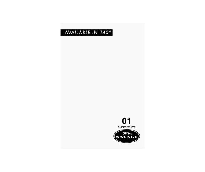 Savage Widetone Seamless Background Paper (#01 Super White, 107" x 12 yards)