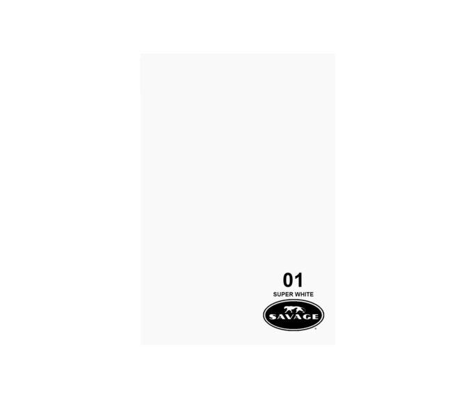 Savage Widetone Seamless Background Paper (#01 Super White, 53" x 12 yards)