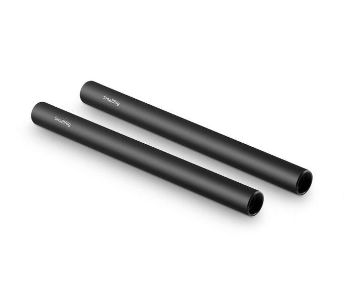 SmallRig 1051 15mm Black Aluminum Alloy Rod (M12-20cm) 8 inch (Set of 2)