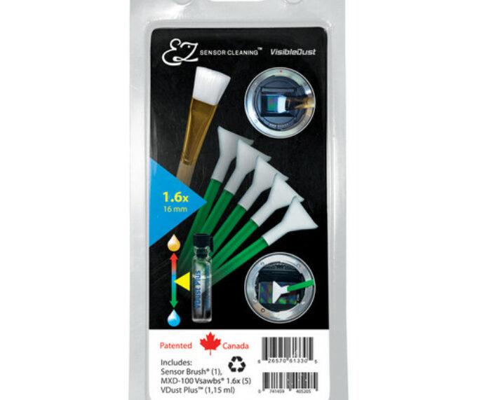VisibleDust EZ Sensor Cleaning Kit PLUS with VDust Plus, 5 Green 1.0x Vswabs and Sensor Brush