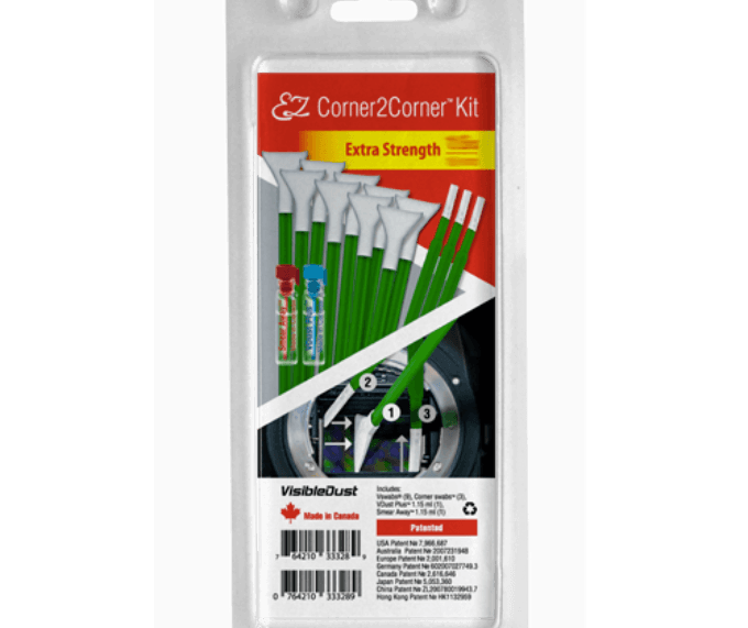 VisibleDust EZ Corner2Corner Extra Strength Kit with 1.0x Green MXD-100 Vswabs